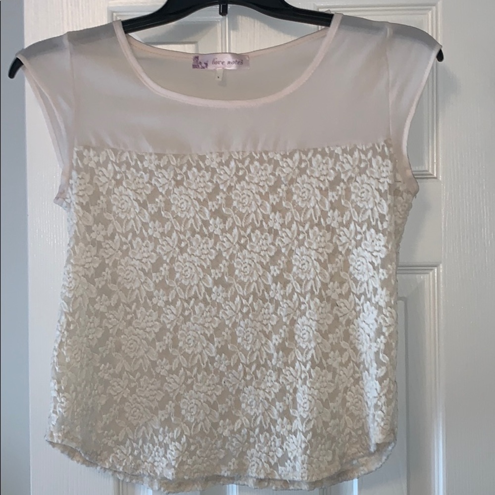 Sheer Creme Lace Blouse